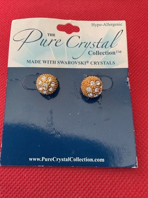 Vintage Pure Crystal Collection With Swarovski Crystals Stud Snowballs