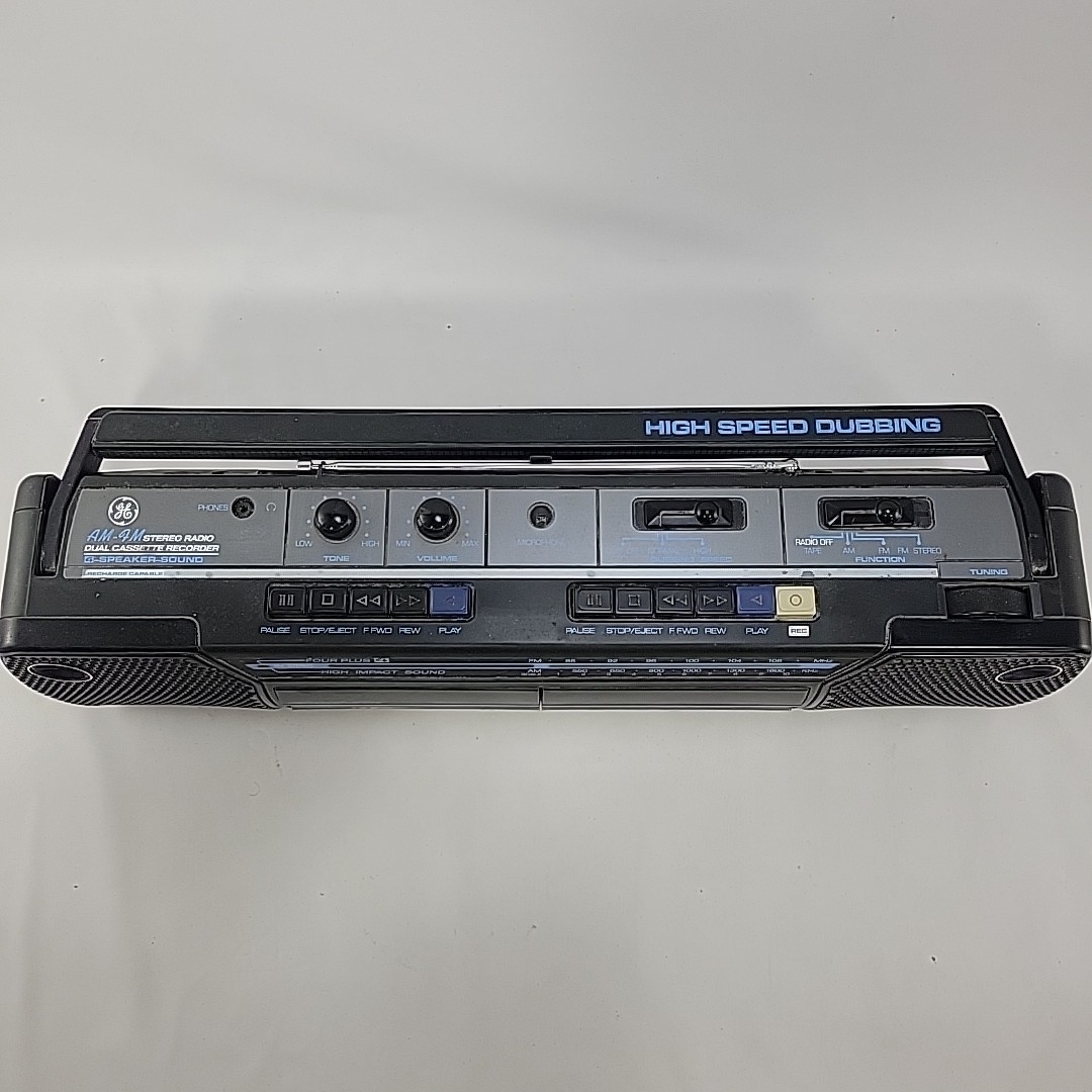 Vintage GE AM/FM Boom Box Dual Cassette | High Speed Dubbing | Model 3-5632A