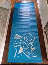 LONDON Paralympics Olympics 2012 Blue Sign Banner Mint Olympic Memorabilia  2.2m