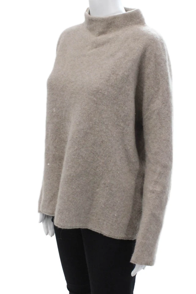 Suéter Top C by Bloomingdales Para Mujer Tejido Cachemir Cuello Alto Taupe Talla S Foto 2 de 4