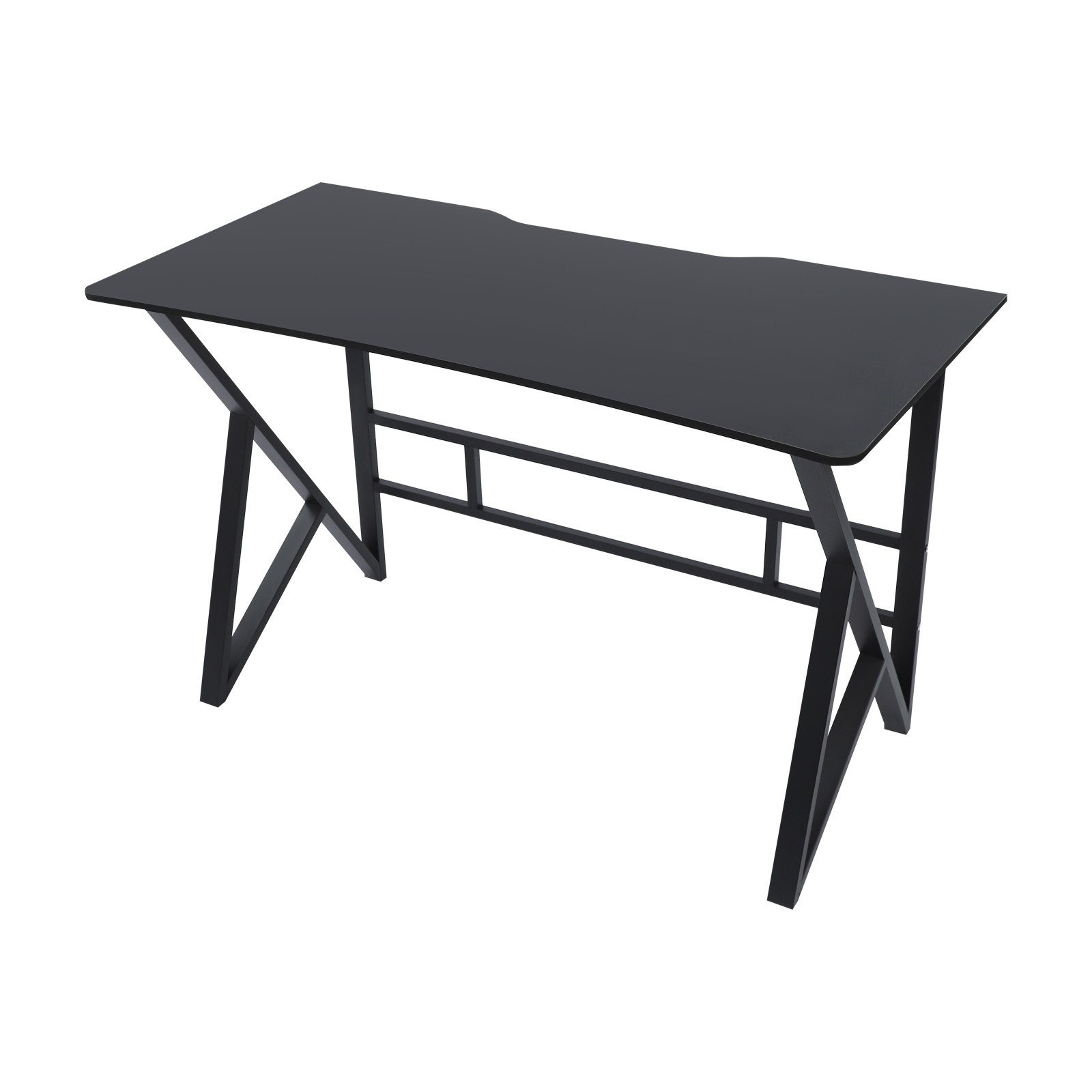 47" K-Shaped Computer Desk Home Office Work Table with Large Desktop Dark Grey