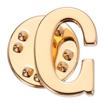Letter Lapel Pins Initial Alphabet Collar Pins Gold Tone Letter C