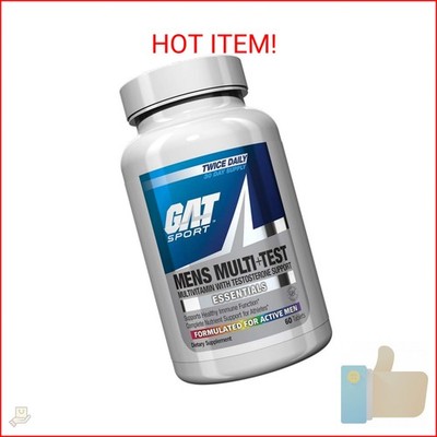 GAT SPORT Men's Multi + Test, Premium Multivitamin Tablets (60 Count)