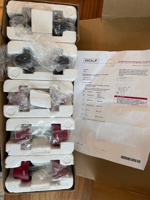 Wolf Range Knob Kit #827313 10 Knobs for Cooktop - Red/Black Combo - BRAND NEW