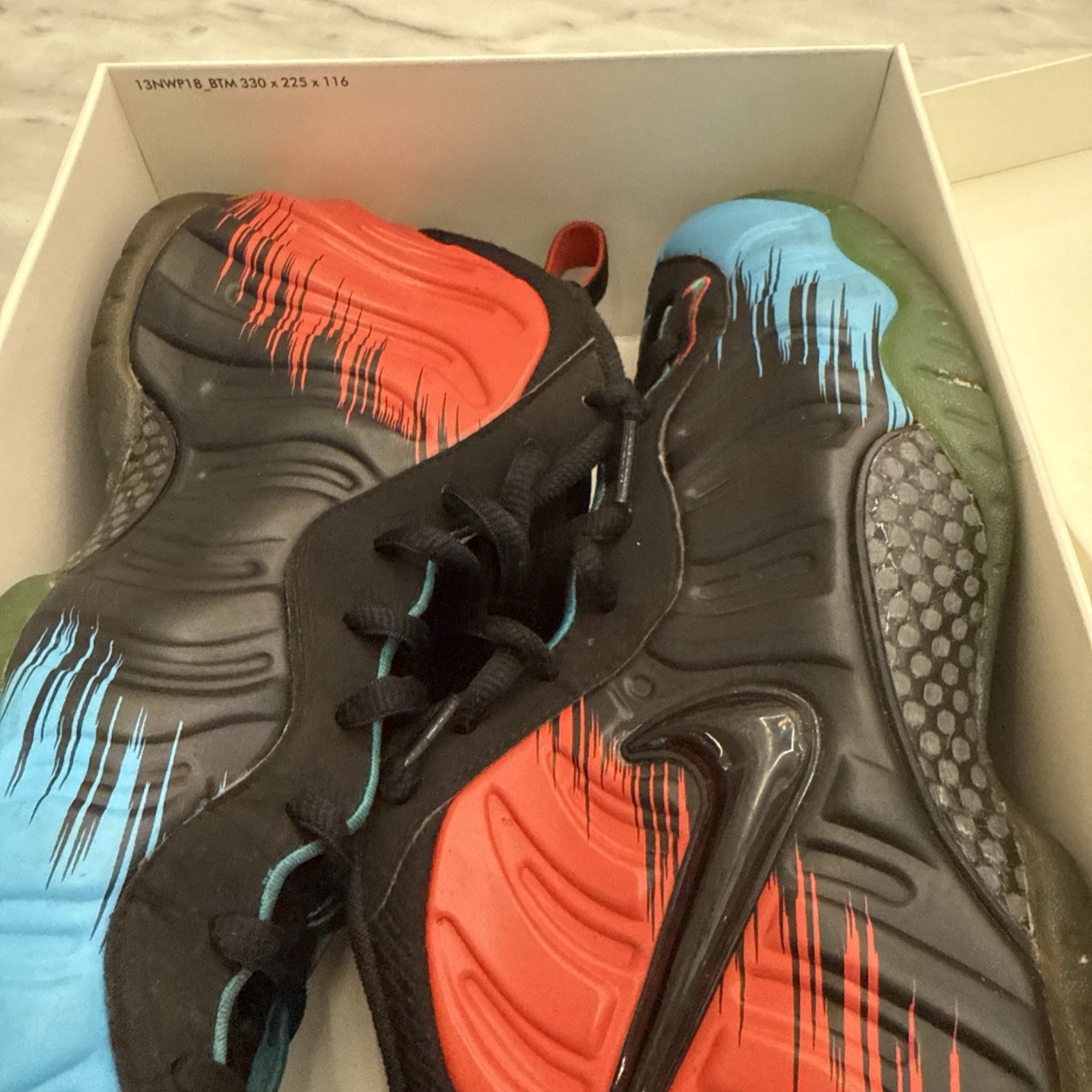 Size 12 - Nike Air Foamposite Pro Rare Spiderman Blue Black Crimson OG Box image 2