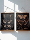 2pcs Dark Moth Butterfly Dark Gothic Style Canvas Wall Art Prints Home Decor New
