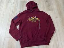 POLO RALPH LAUREN Men's Triple Pony Match Play Fleece Hoodie Red Size M
