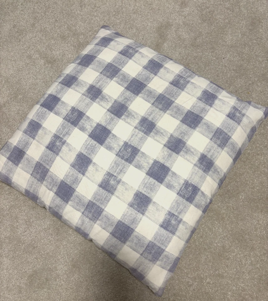 Nice Pottery Barn Rhett Check Print Blue Ivory Plaid Pillow Cover 24x24 - Image 3 of 3