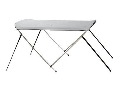 Carver V4257UB 5' 6'' L x 53''-62'' W x 42'' H White Vinyl 2-Bow Bimini Top Kit
