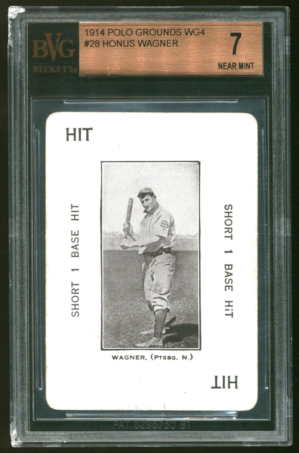 1914 WG4 POLO GROUNDS #28 HONUS WAGNER HOF BVG 7 W/ 10 CENTERING view 3