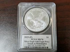 2025 - P PCGS MS70 Silver Eagle with Eagle Privy