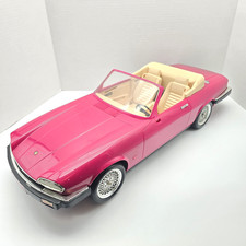 Barbie Jaguar XJS Mattel Toy Car Vintage 90s (91) Pink Convertible ISSUES READ