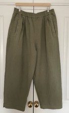 Toast Barrel Leg Trousers Khaki Green XL Cotton Linen Utility Workwear Minimal