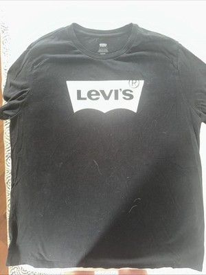 Levi's Men's Black Logo Graphic Cotton Crew Neck T-Shirt XL Short Sleeve