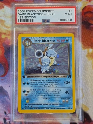 Dark Blastoise 3/82 - 1st Edition Team Rocket 2000 - Holo Rare PSA 9
