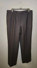Pendleton Dress Pants Women's 14 Black 100 Virgin Wool Straight Lined Trousers