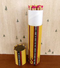 Vintage Fireplace Long Safety Matches in Cardboard Tube  Made in Korea