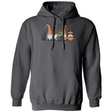 Halloween Gnomes Black Cat - Spooky Season Vibes Unisex Hooded Sweatshirt