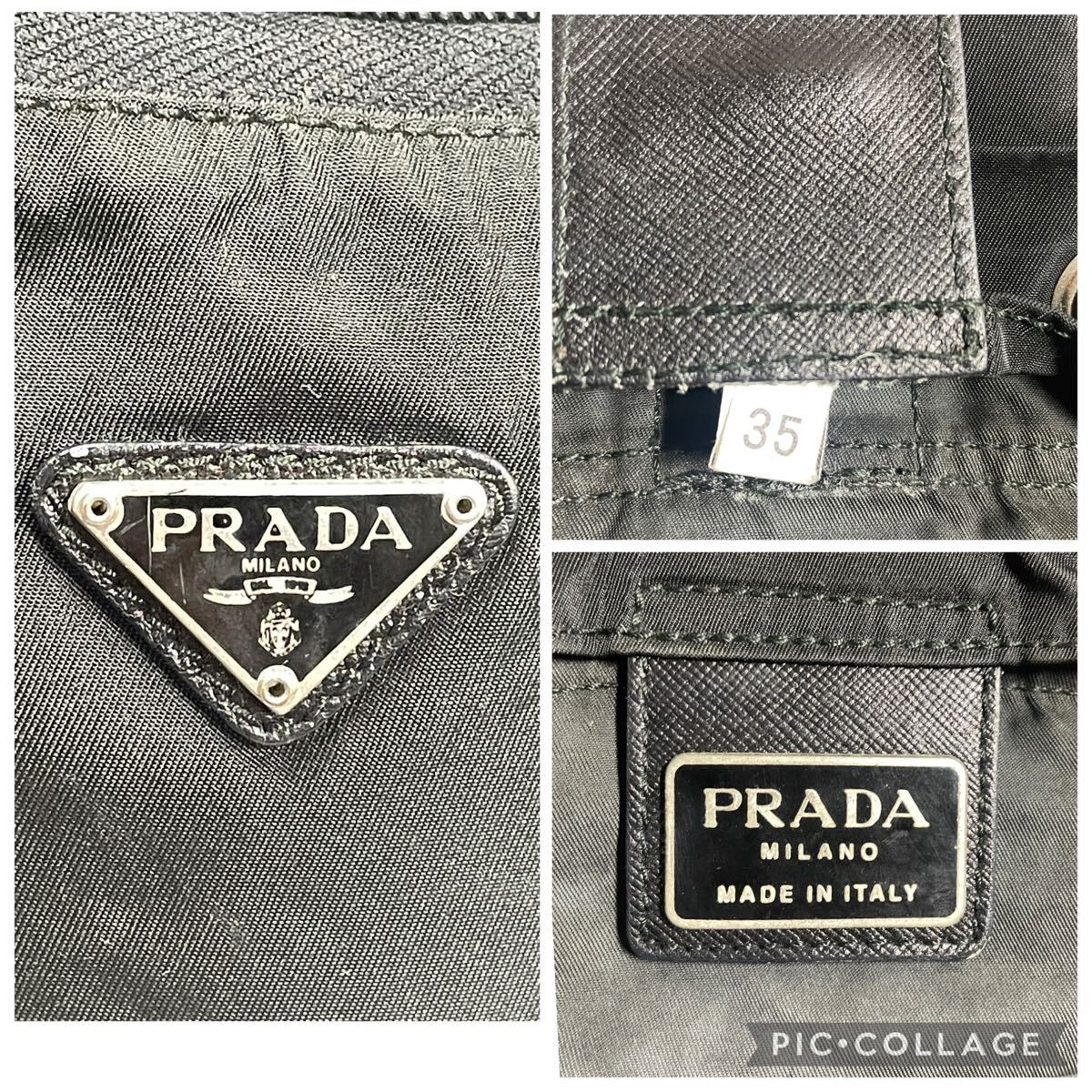 Condition PRADA Mini Backpack Black Triangle Plate Nylon Tessuto Nylon Black fr thumbnail 9