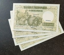 Belgium #P 106# 4 Consecutive 50 Francs 1947!!!