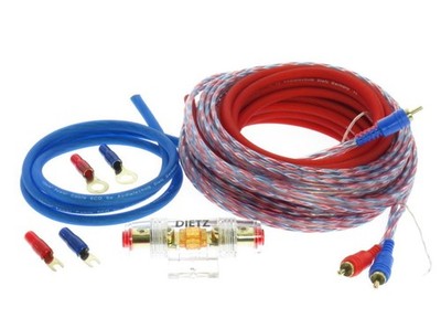Kabelsatz 10mm²  für PKW Verstärker   Stromkabel Cinchkabel Sicherungshalter 40A