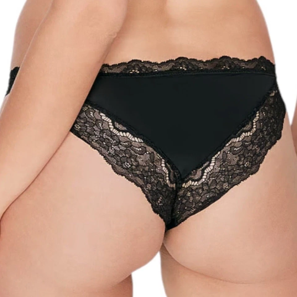 Panty Victoria's Secret Dream Angels de encaje negro, XXL Foto 2 de 3