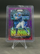 2021 Panini Prizm Leody Taveras RC Purple Shimmer Rookie #6/7 Rangers