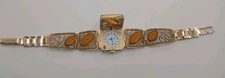 Vintage Watch Soviet "Chaika" with AMBER bracelet filigree FULLY FUNCTIONAL 17J 