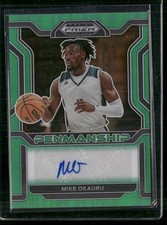 2022 Panini Prizm #CP-MOK Mike Okauru College Penmanship Prizms Green