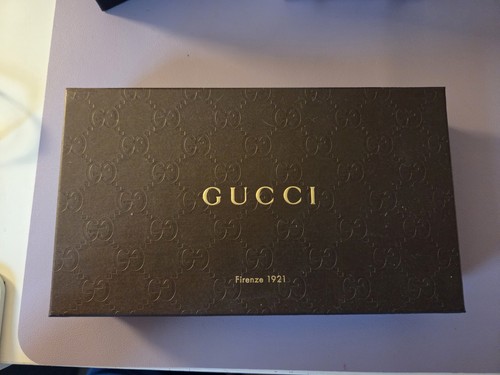 Authentic Gucci Dark Brown Embossed Wallet Box (8.25" x 4.75")