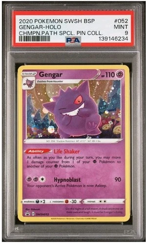 PSA 9 Gengar Holo Champion's Path Pin Collection Promo 2020 Pokemon Card