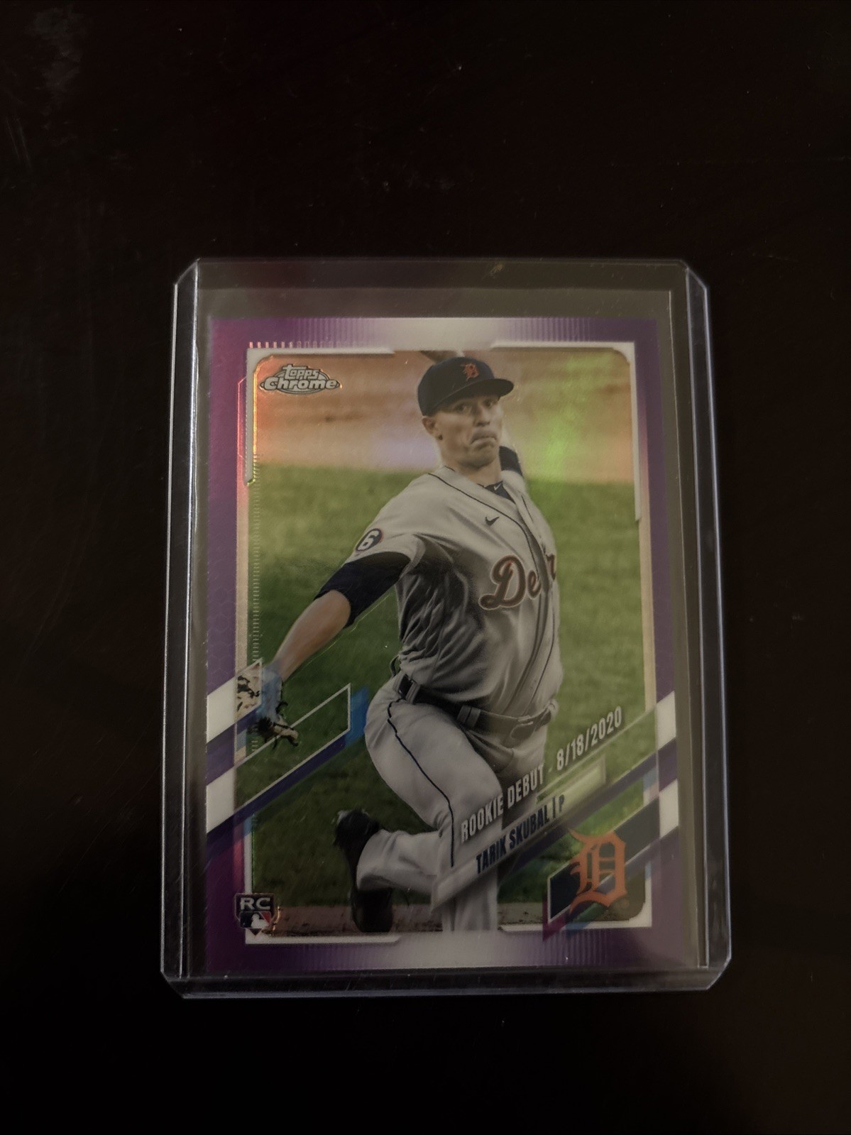 2021 Topps Chrome Update Series Rookie Debut Tarik Skubal Purple Refractor (RC)