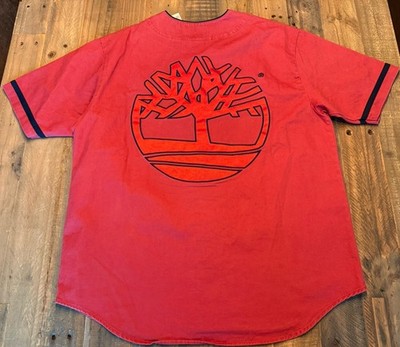 Supreme Timberland Baseball Jersey Red Medium MLB Spellout Logo