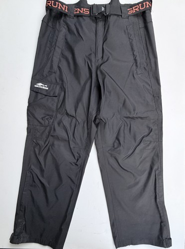Grundens Gage Mens 2XL Rain Fishing Pants Black Water Resistant Belted Cargo