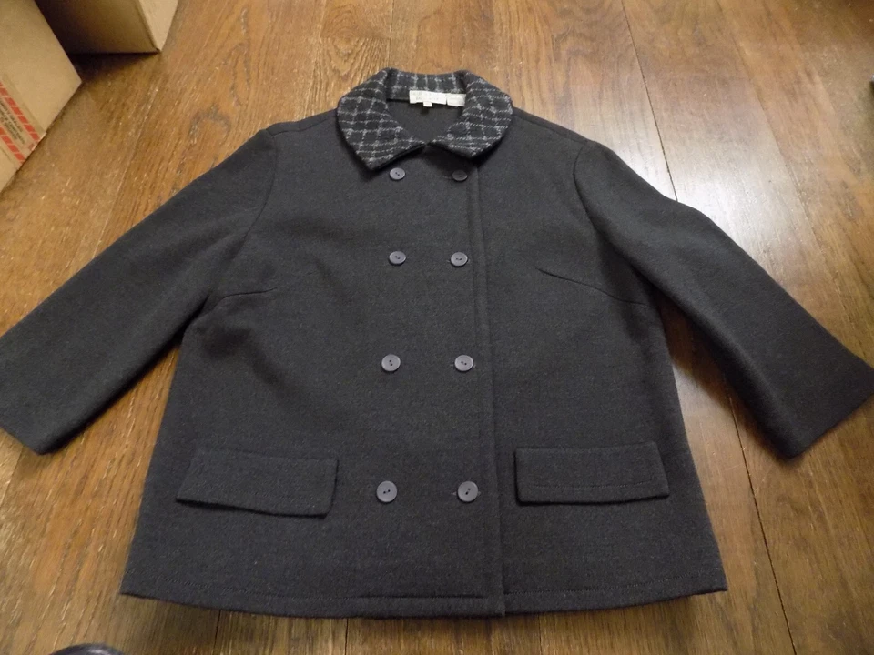 De Colección Años 40 Calidad Casa 100% Lana Tejida A Cuadros Gris Falda Chaqueta Traje Bélgica 26 W Foto 2 de 4