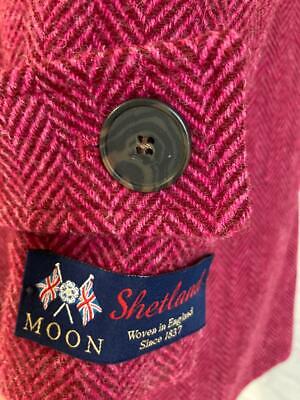 New Ladies Abraham Moon Raspberry\Pink Pure Wool Herring Bone Tweed 3\4 Coat