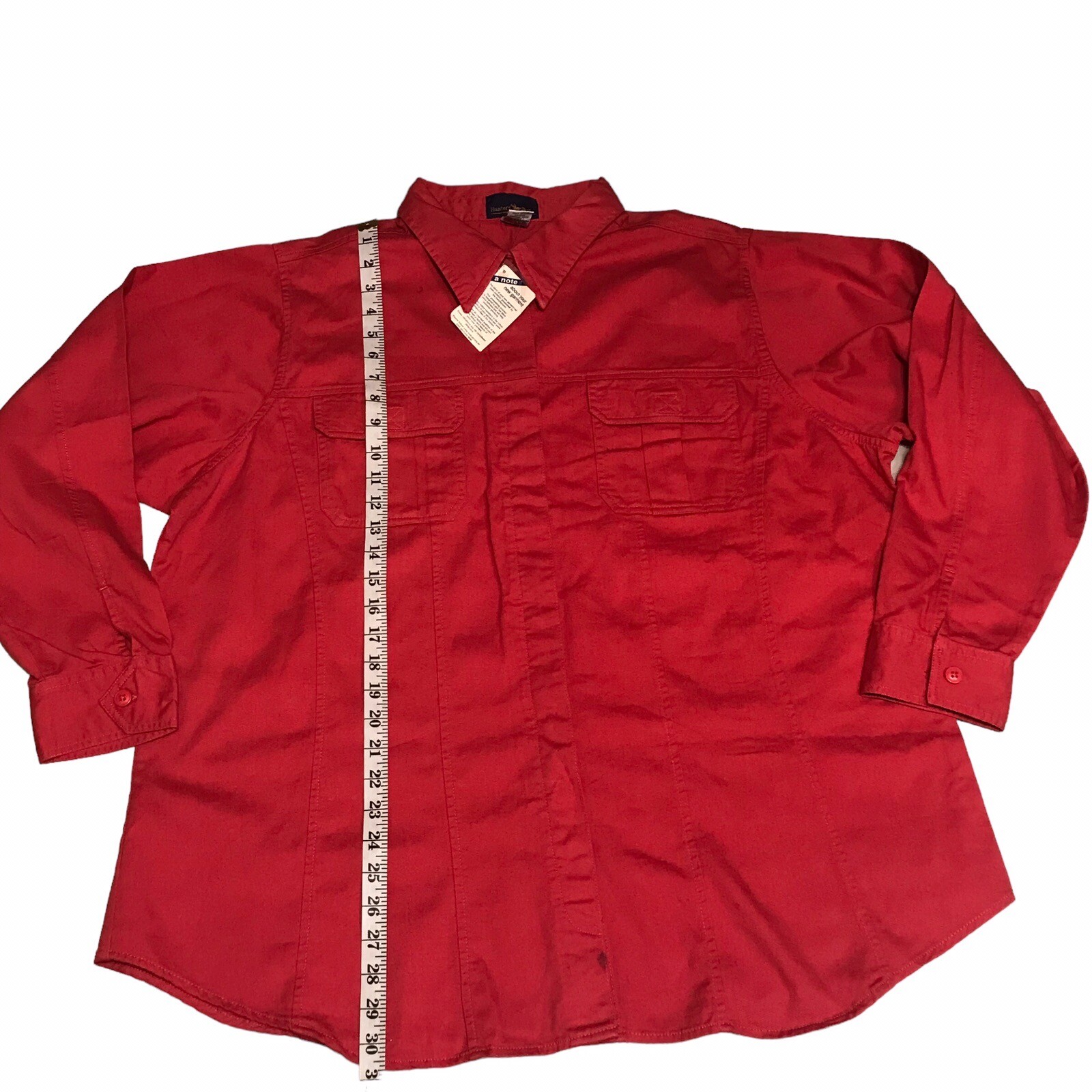 Hunters Run Women B2 Shirt Jacket Red Button Up Long … Gem