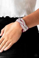 Paparazzi Jewelry Accessories - Nice Girls Finish Last - Pink Bracelet - Vintage