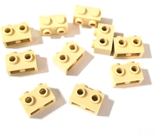 10X LEGO Part 11211 1x2 Brick with Studs on Side Tan LOT OF 10