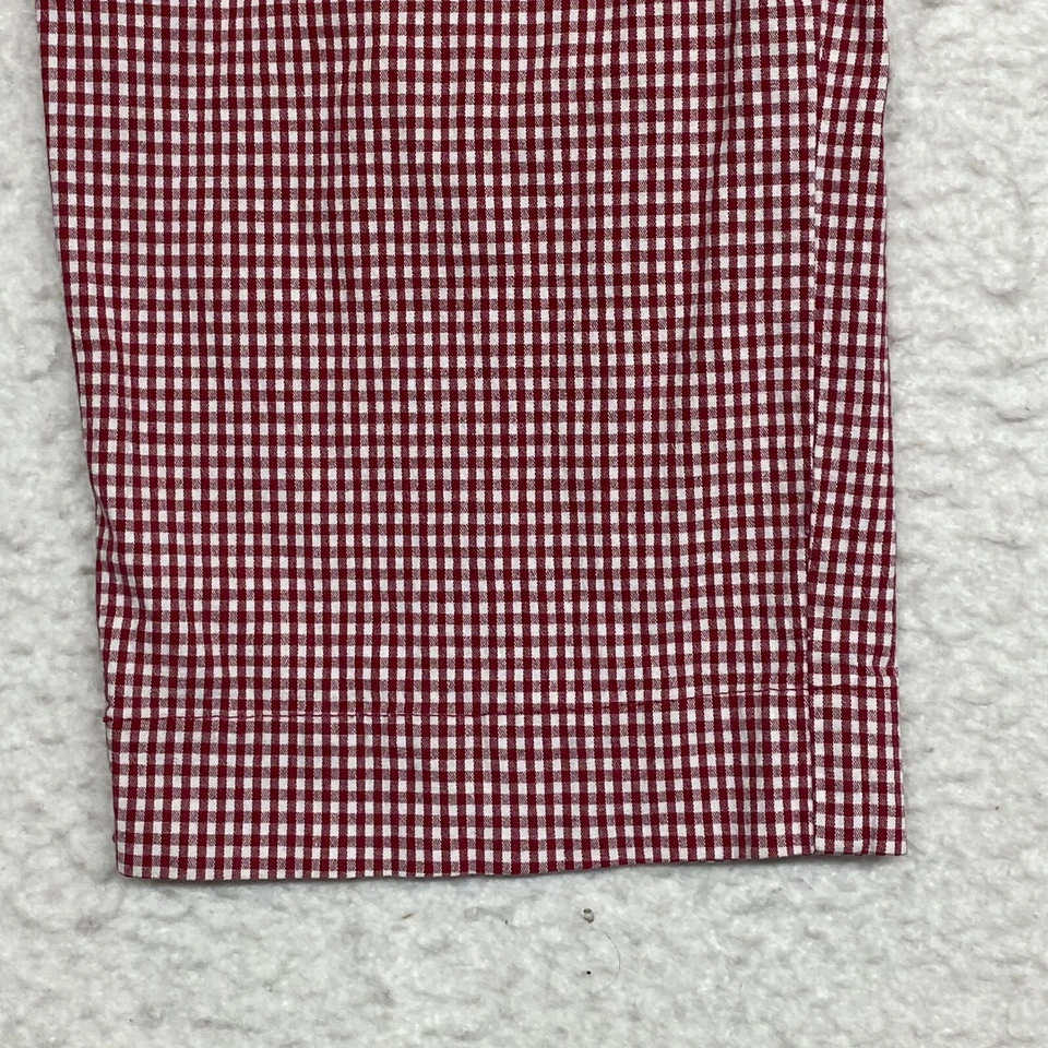 Pantalones capri Sonoma Life Style para mujer 14 rojos y blancos a cuadros de guinga de algodón elástico Foto 4 de 4