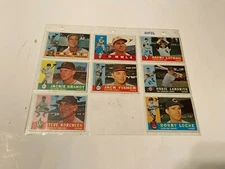 1960 Topps Baseball Card 8 Card Lot hal smith,barry latman,bobby locke,jack fish