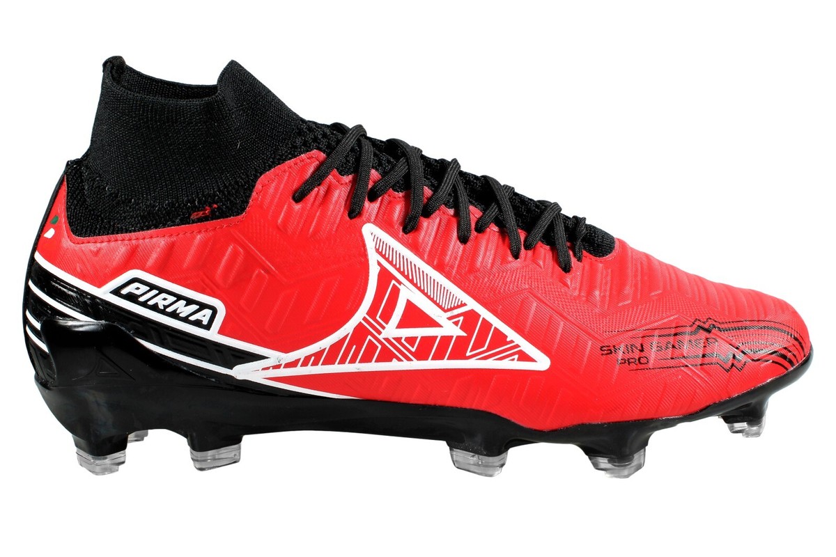 Pirma Men's Soccer Cleats Firm Ground Skin Gamer Pro 3030 Color Red/Black