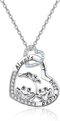 Sterling Silver Frog Necklace With Austrian Crystal - Heart Charm Pendant, Gift For Women & Frog Lovers