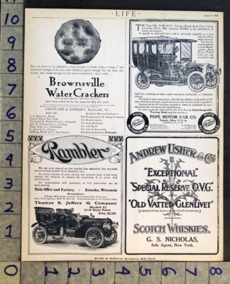 1906 STEARNS MODEL 15 TOURING RAMBLER POPE TYPE XII LIMOUSINE AUTO CAR AD FC7938