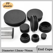 Black Ø12~76mm Round Tubing Plastic Hole Plug End Cap Tube PipeInserts Plug Bung