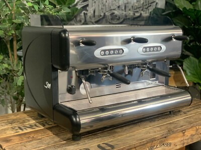 LA SAN MARCO 85E 2 GROUP BLACK ESPRESSO COFFEE MACHINE COMMERCIAL WHOLESALE