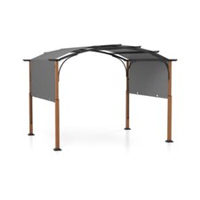 10 x 12'Patio Outdoor Pergola Gazebo Garden Awning w/Retractable Sun Shade Cover