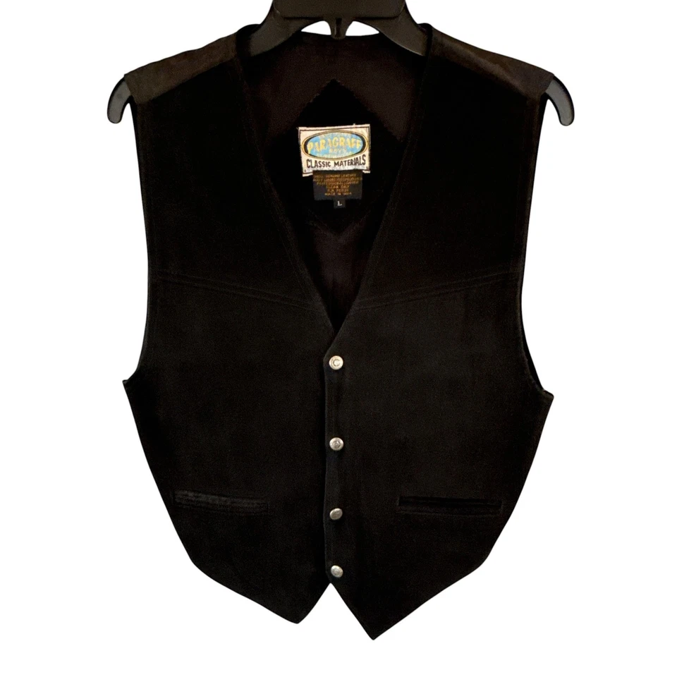Chaleco Paragraff Niños Cuero Gamuza Negro Talla L Clásico Estilo Occidental Foto 2 de 4