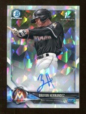Brayan Hernandez 2018 Bowman Chrome RC Atomic Refractor Auto 22/100 Marlins