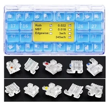 Elegan Dental Orthodontic Ceramic Brackets Clear Aesthetic Braces Roth 022 345